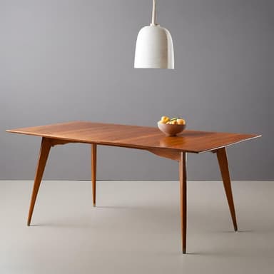 Elevate your dining room with this sleek Mid-Century Modern dining table, featuring an elegant walnut finish and tapered legs for a timeless aesthetic. Its sturdy wood construction and minimalist design make it a versatile piece that fits with a variety of decor styles. Perfect for intimate dinners or as a stylish spot for your morning coffee.
