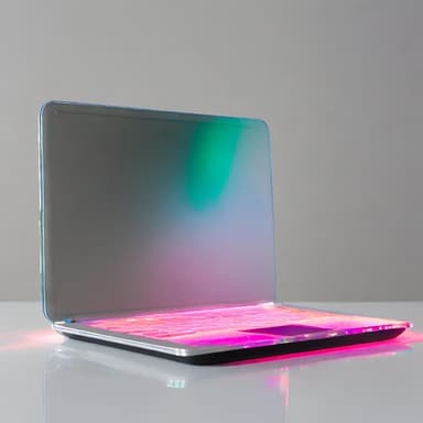 Experience next-level computing with our ultra-slim laptop, featuring a stunning display illuminated by ambient lighting. This high-performance machine is perfect for both work and play, delivering powerful processing in a sleek, portable design. The vibrant colors add a touch of personality to your tech collection, making it as stylish as it is functional.