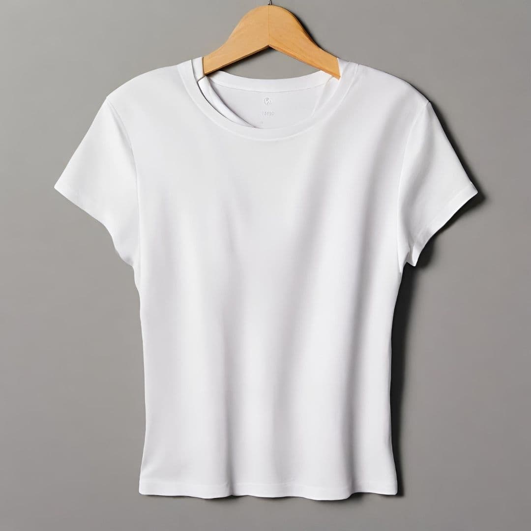 Classic White Crew Neck T-Shirt - Image 1