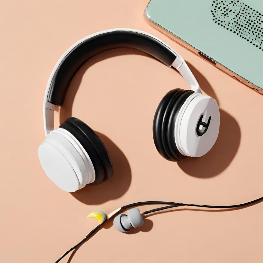 Sleek Wireless Headphone & Inked Earbud Set - Image 1